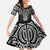 Ma Maori Ta Moko Poutama Art Family Matching Off The Shoulder Long Sleeve Dress and Hawaiian Shirt