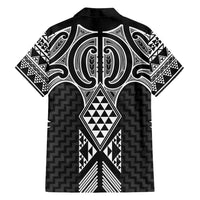Ma Maori Ta Moko Poutama Art Family Matching Off Shoulder Short Dress and Hawaiian Shirt