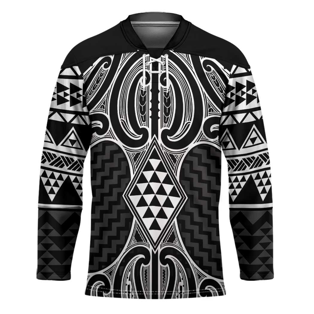 Ma Maori Ta Moko Poutama Art Hockey Jersey - Polynesian Pride