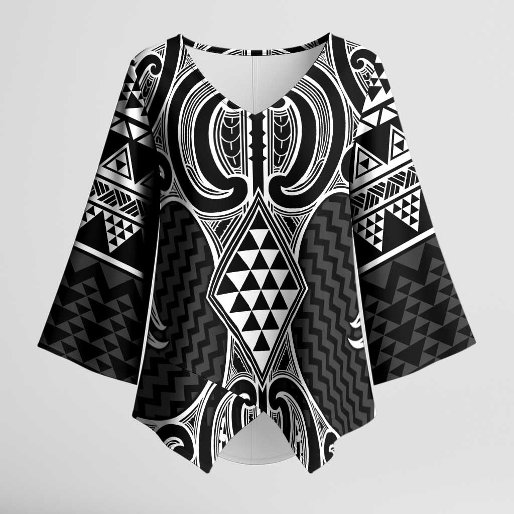 Ma Maori Ta Moko Poutama Art Kimono Sleeve Blouse - Polynesian Pride