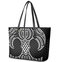 Ma Maori Ta Moko Poutama Art Leather Tote Bag LT9 - Polynesian Pride