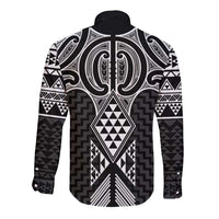 Ma Maori Ta Moko Poutama Art Long Sleeve Button Shirt
