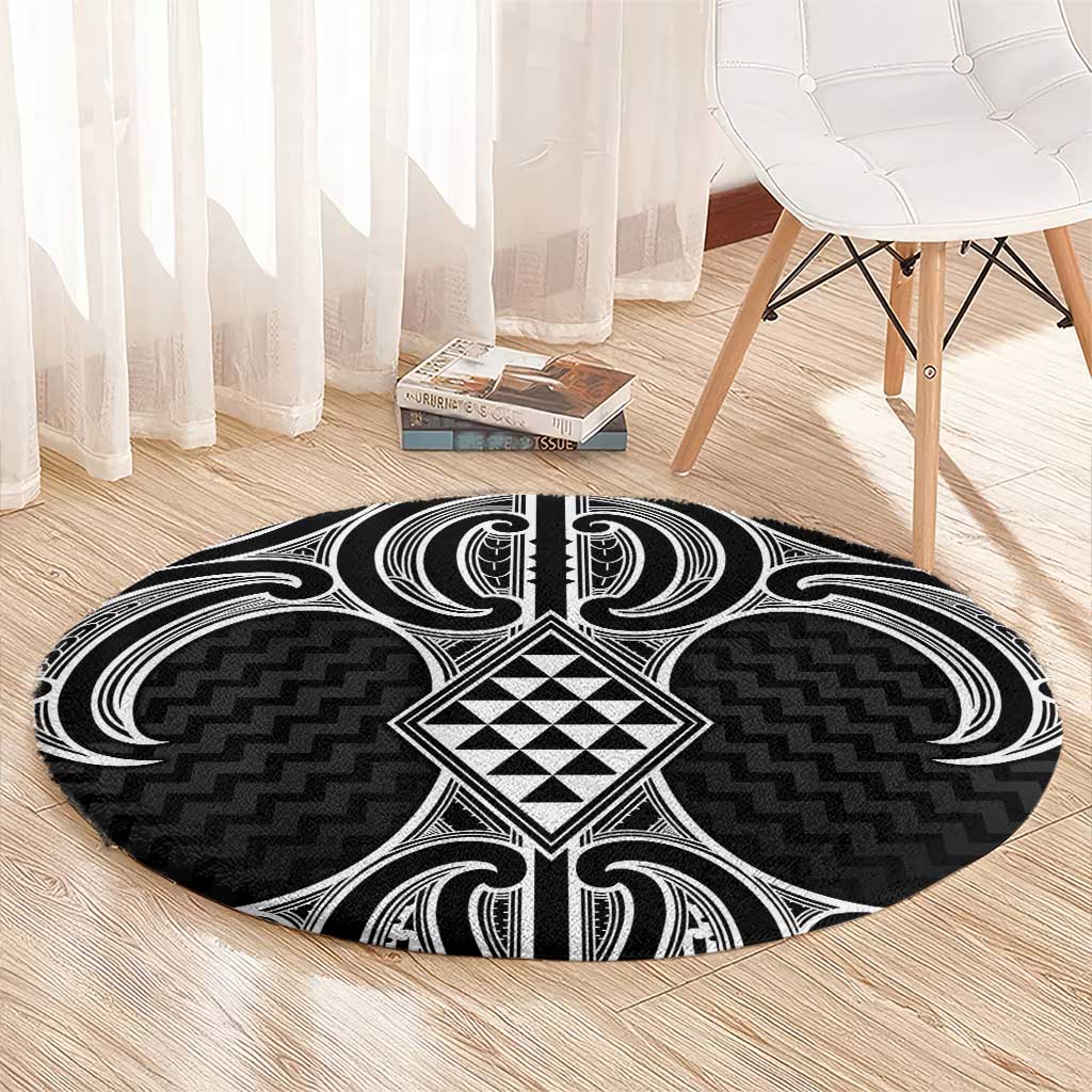 Ma Maori Ta Moko Poutama Art Round Carpet