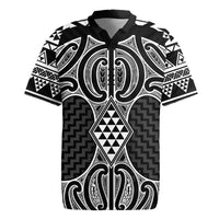 Ma Maori Ta Moko Poutama Art Rugby Jersey LT9 White - Polynesian Pride