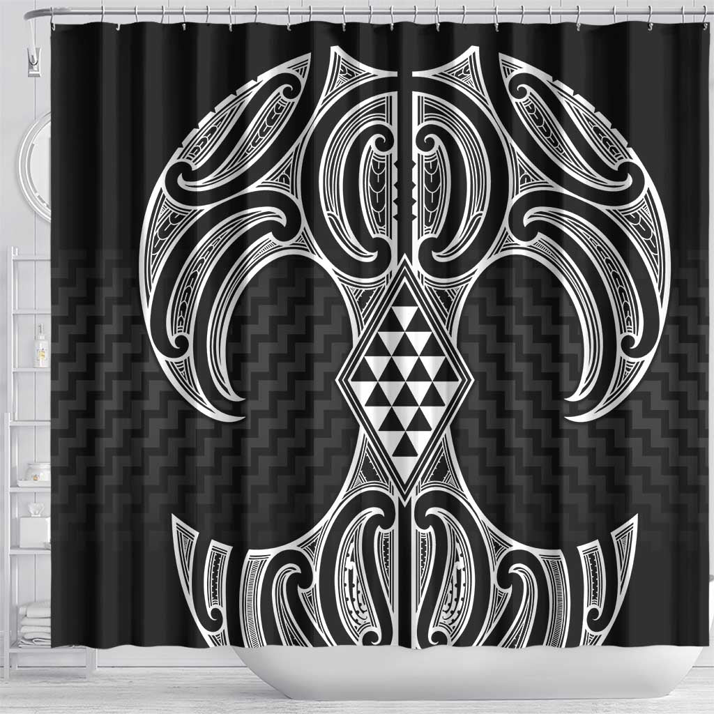 Ma Maori Ta Moko Poutama Art Shower Curtain