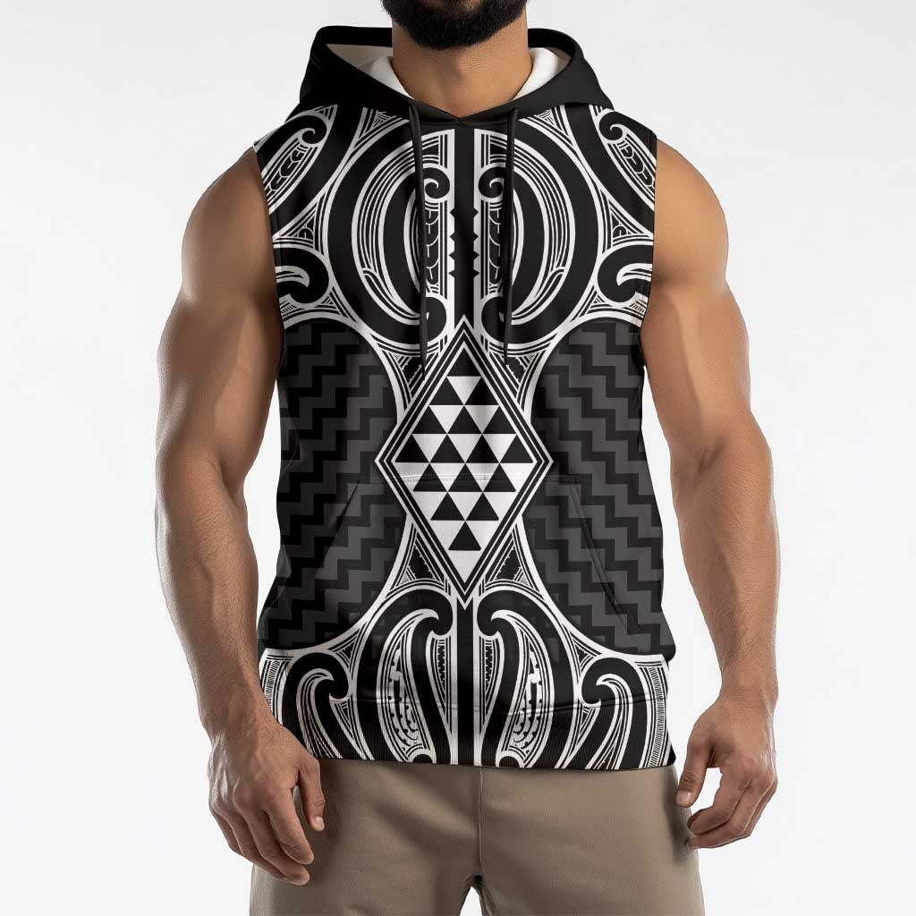Ma Maori Ta Moko Poutama Art Sleeveless Hoodie - Polynesian Pride