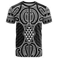 Ma Maori Ta Moko Poutama Art T Shirt LT9 White - Polynesian Pride