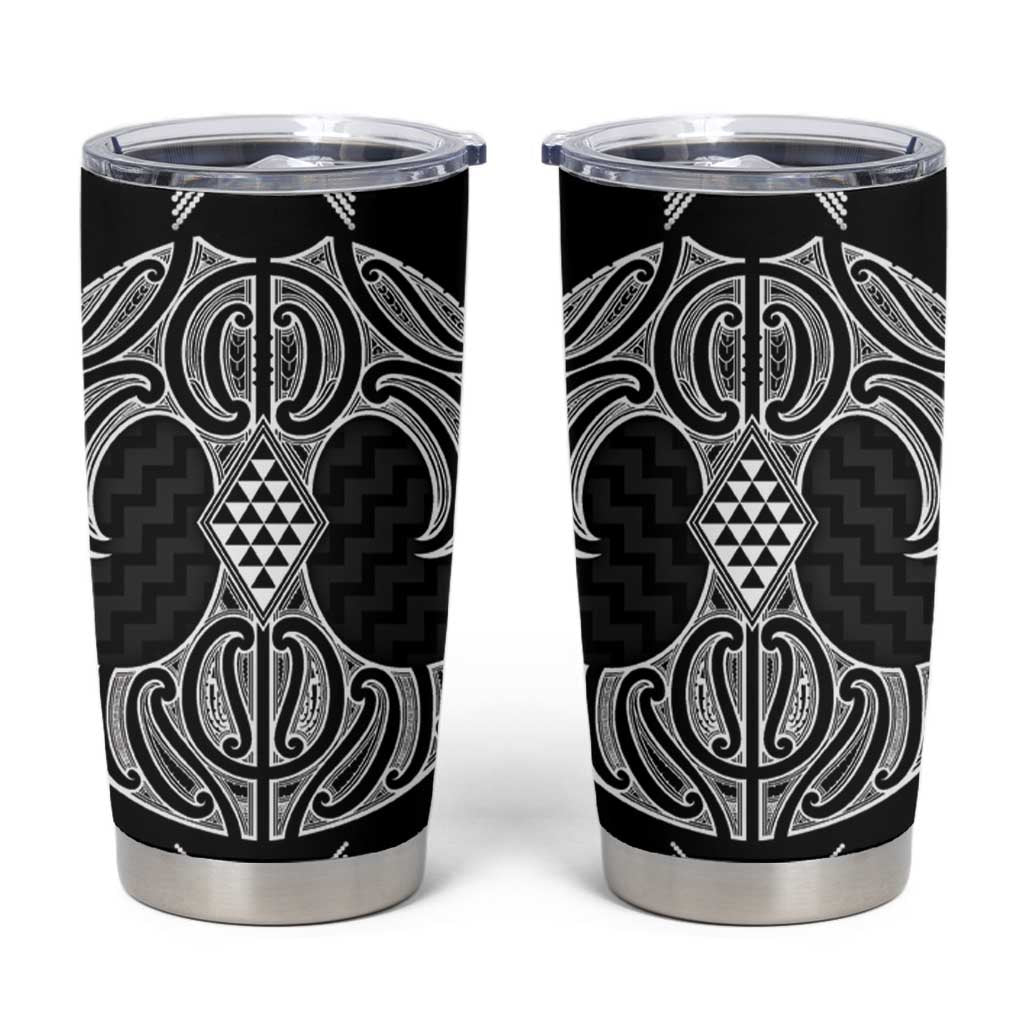 Ma Maori Ta Moko Poutama Art Tumbler Cup LT9 White - Polynesian Pride
