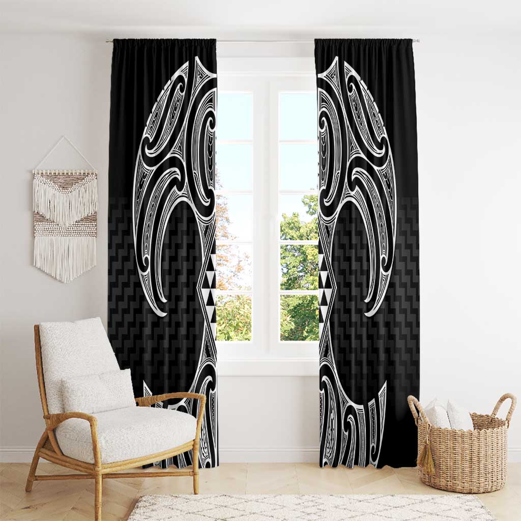Ma Maori Ta Moko Poutama Art Window Curtain LT9 - Polynesian Pride