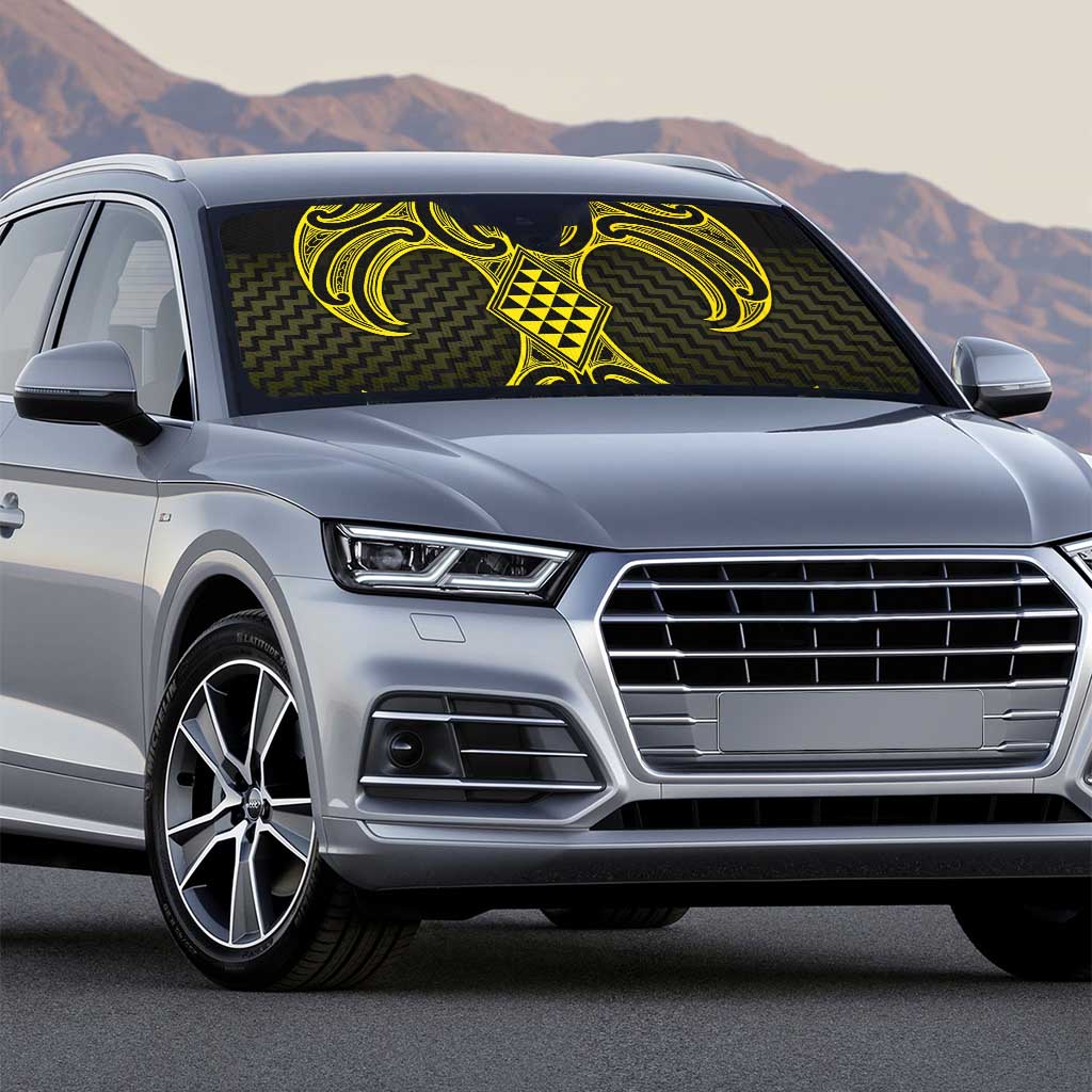 Mahi-dawg Maori Ta Moko Poutama Art Auto Sun Shade - Polynesian Pride