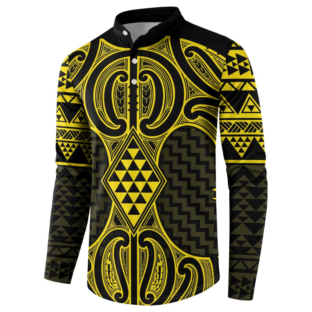 Mahi-dawg Maori Ta Moko Poutama Art Button Sweatshirt LT9 - Polynesian Pride