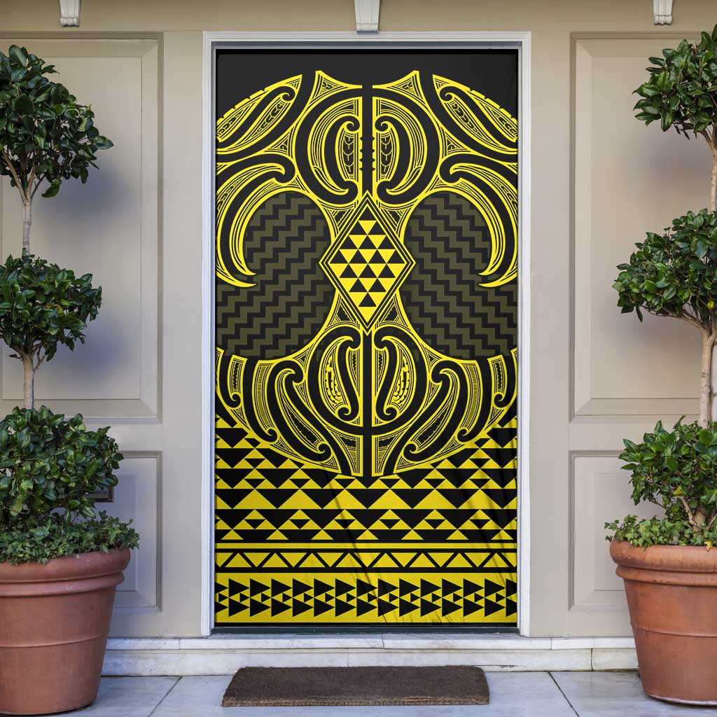 Mahi-dawg Maori Ta Moko Poutama Art Door Cover - Polynesian Pride