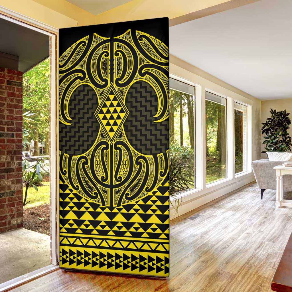 Mahi-dawg Maori Ta Moko Poutama Art Door Cover - Polynesian Pride