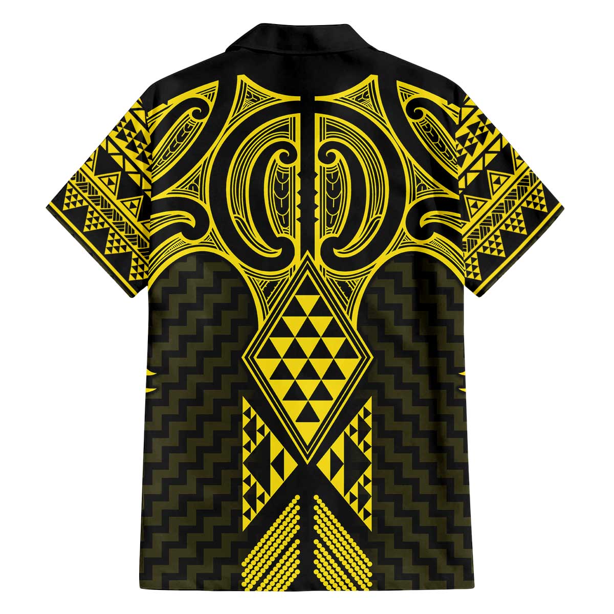 Mahi-dawg Maori Ta Moko Poutama Art Family Matching Off The Shoulder Long Sleeve Dress and Hawaiian Shirt