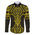 Mahi-dawg Maori Ta Moko Poutama Art Family Matching Off The Shoulder Long Sleeve Dress and Hawaiian Shirt