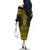 Mahi-dawg Maori Ta Moko Poutama Art Family Matching Off The Shoulder Long Sleeve Dress and Hawaiian Shirt