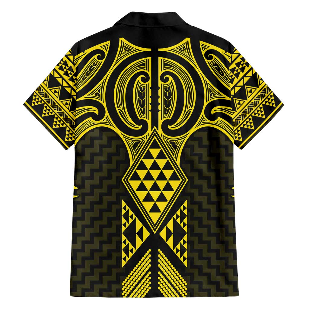 Mahi-dawg Maori Ta Moko Poutama Art Family Matching Off Shoulder Maxi Dress and Hawaiian Shirt