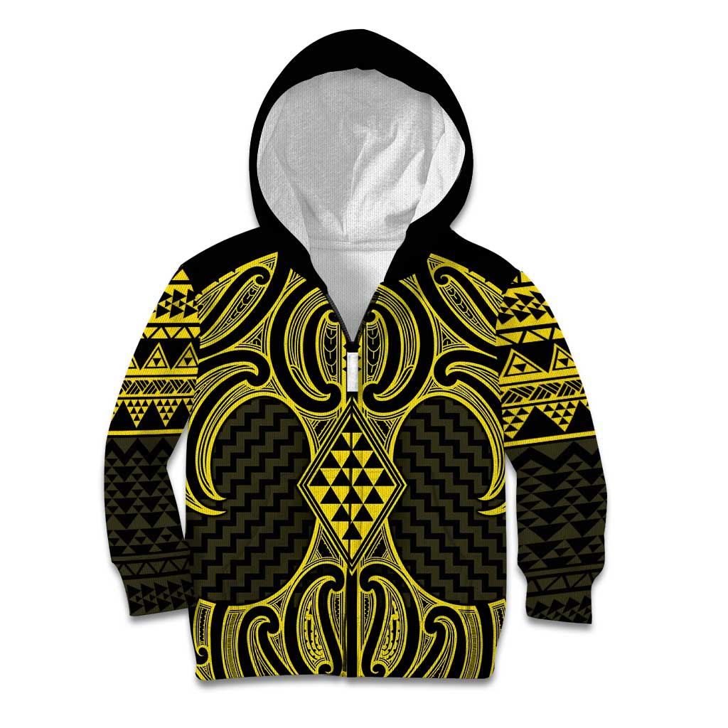 Mahi-dawg Maori Ta Moko Poutama Art Kid Hoodie