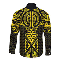 Mahi-dawg Maori Ta Moko Poutama Art Long Sleeve Button Shirt LT9 - Polynesian Pride