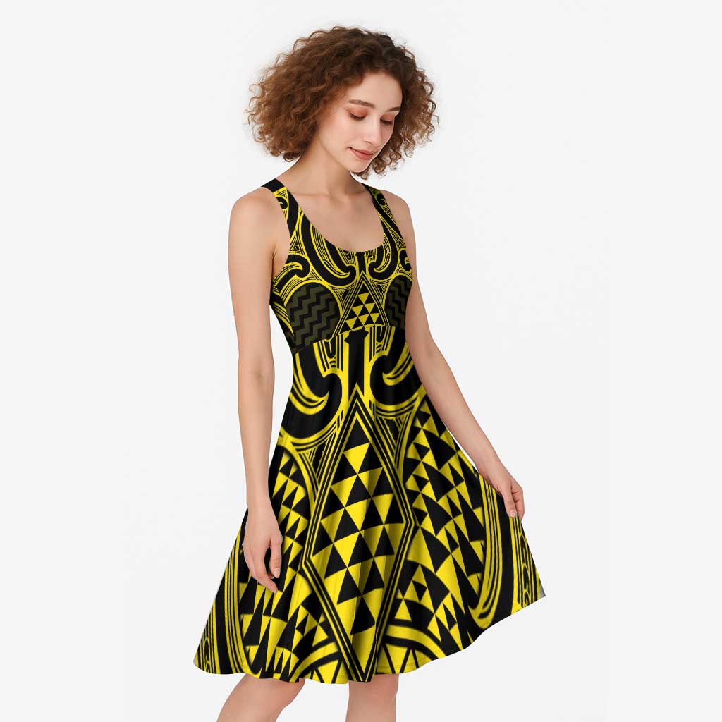 Mahi-dawg Maori Ta Moko Poutama Art Midi Dress - Polynesian Pride