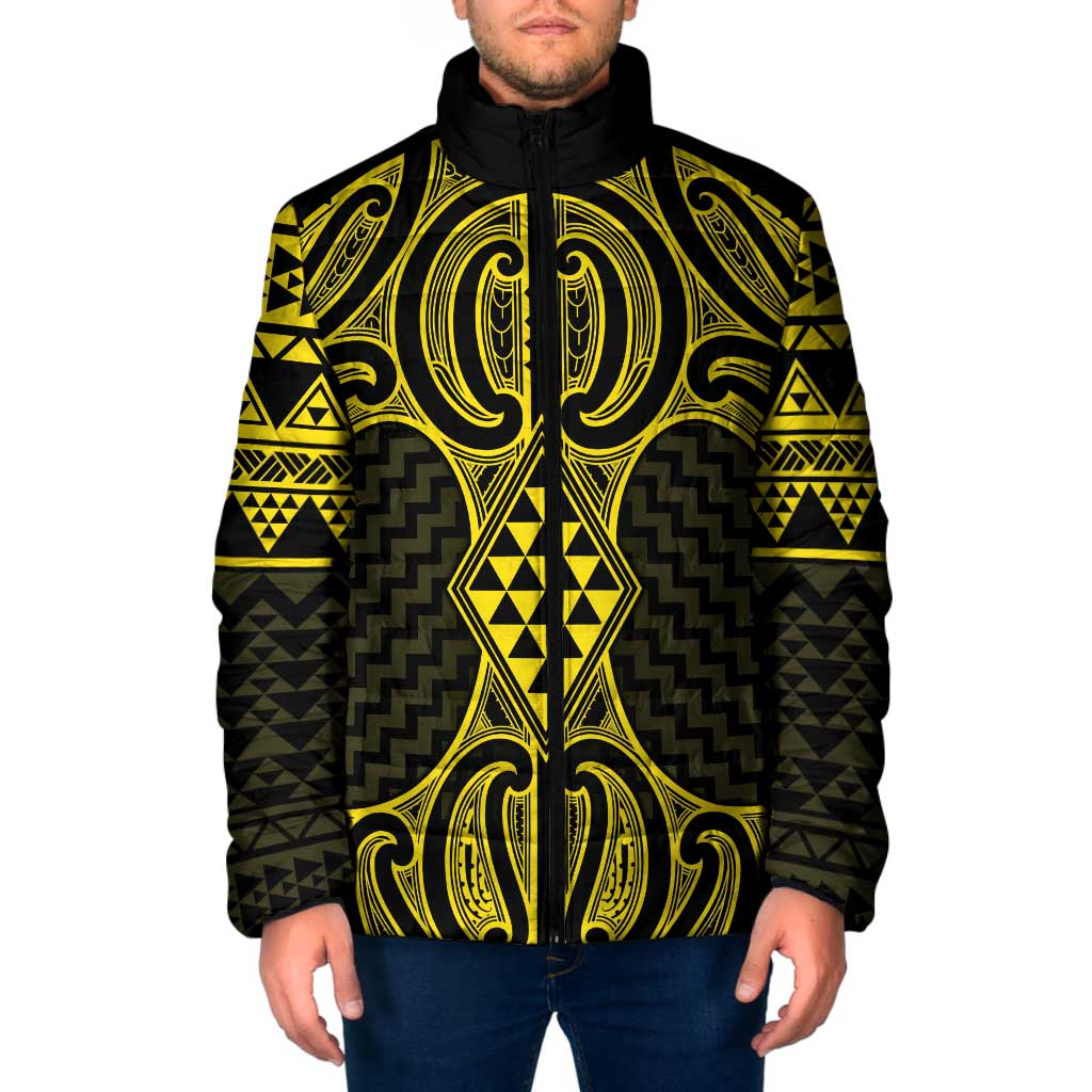 Mahi-dawg Maori Ta Moko Poutama Art Padded Jacket - Polynesian Pride