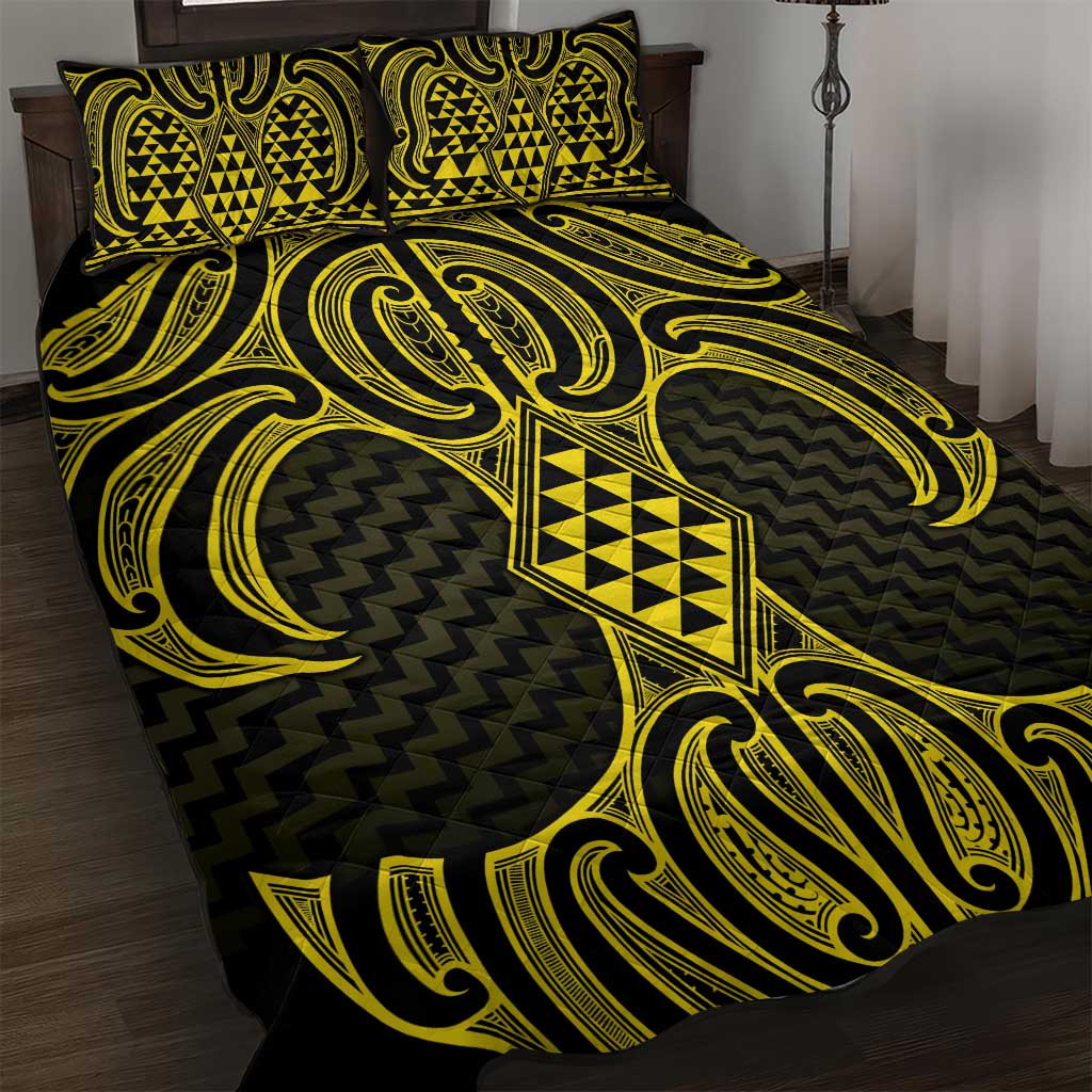 Mahi-dawg Maori Ta Moko Poutama Art Quilt Bed Set