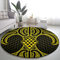 Mahi-dawg Maori Ta Moko Poutama Art Round Carpet