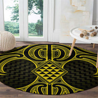 Mahi-dawg Maori Ta Moko Poutama Art Round Carpet