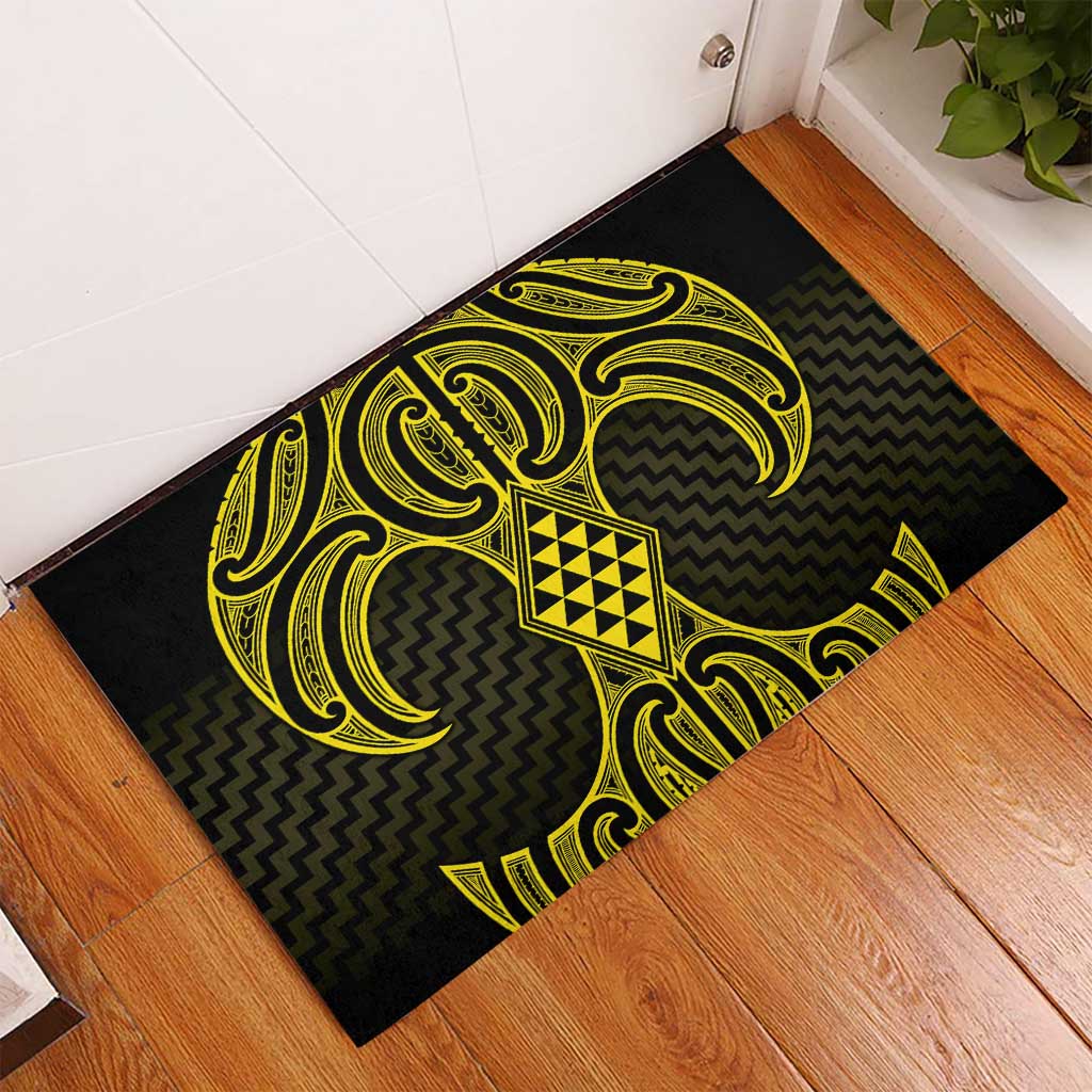 Mahi-dawg Maori Ta Moko Poutama Art Rubber Doormat
