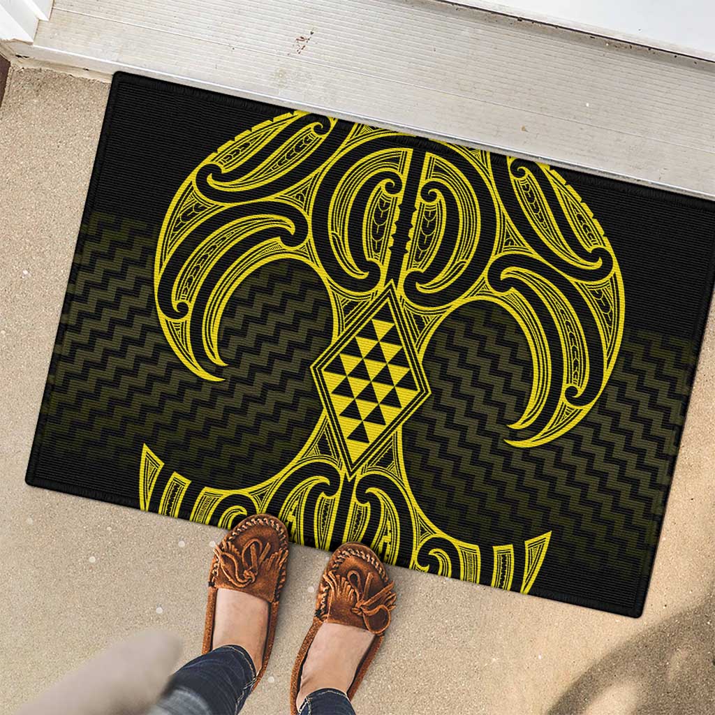 Mahi-dawg Maori Ta Moko Poutama Art Rubber Doormat