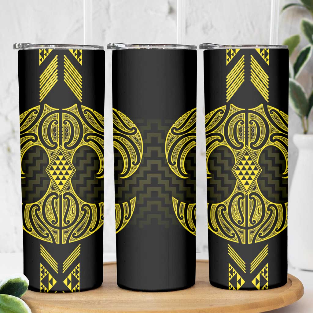 Mahi-dawg Maori Ta Moko Poutama Art Skinny Tumbler LT9 - Polynesian Pride