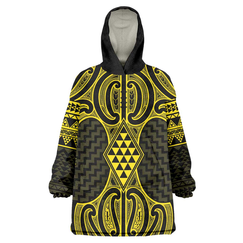 Mahi-dawg Maori Ta Moko Poutama Art Wearable Blanket Hoodie