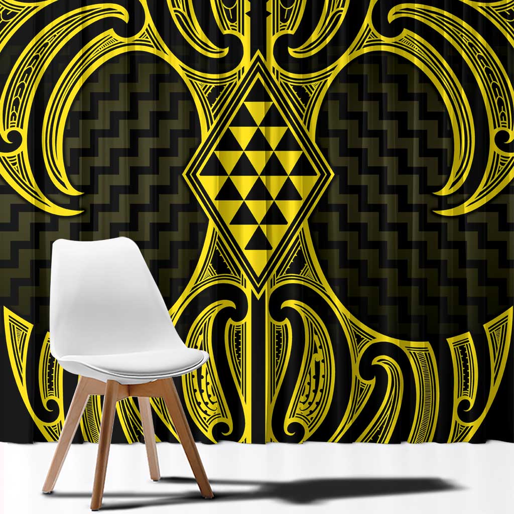 Mahi-dawg Maori Ta Moko Poutama Art Window Curtain LT9 - Polynesian Pride