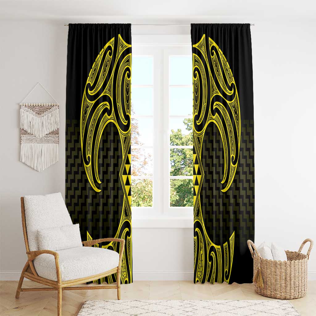 Mahi-dawg Maori Ta Moko Poutama Art Window Curtain LT9 - Polynesian Pride