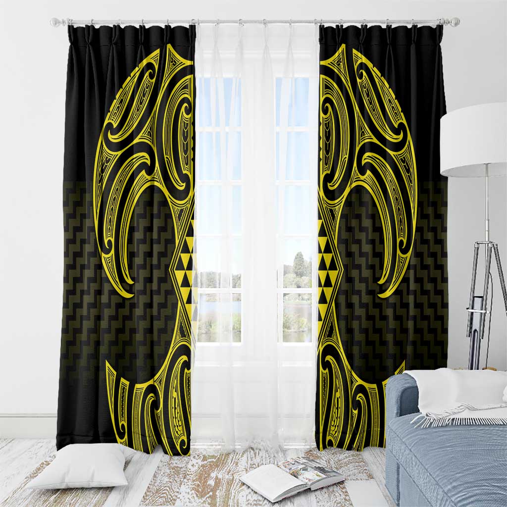 Mahi-dawg Maori Ta Moko Poutama Art Window Curtain LT9 - Polynesian Pride