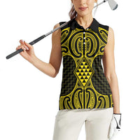 Mahi-dawg Maori Ta Moko Poutama Art Women Sleeveless Polo Shirt