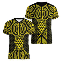 Mahi-dawg Maori Ta Moko Poutama Art Women V-Neck T-Shirt LT9 - Polynesian Pride