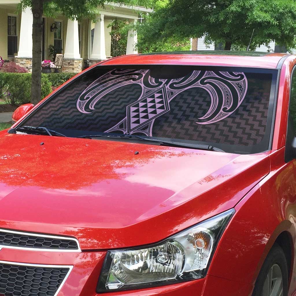 Mawhero Maori Ta Moko Poutama Art Auto Sun Shade - Polynesian Pride