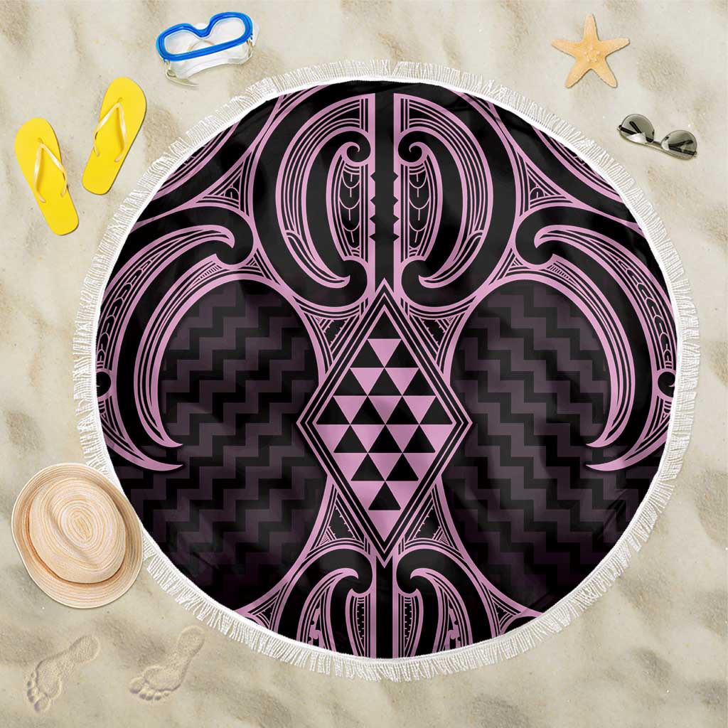 Mawhero Maori Ta Moko Poutama Art Beach Blanket