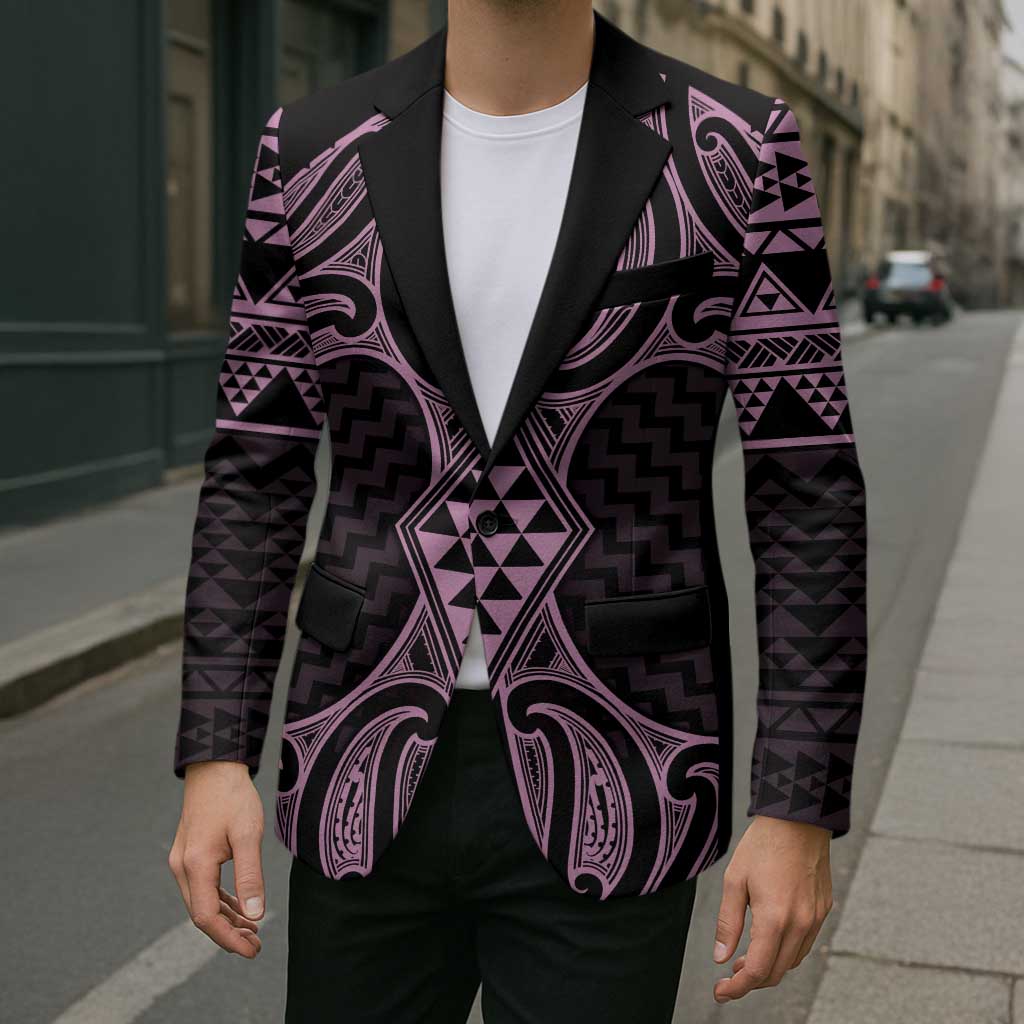 Mawhero Maori Ta Moko Poutama Art Blazer - Polynesian Pride