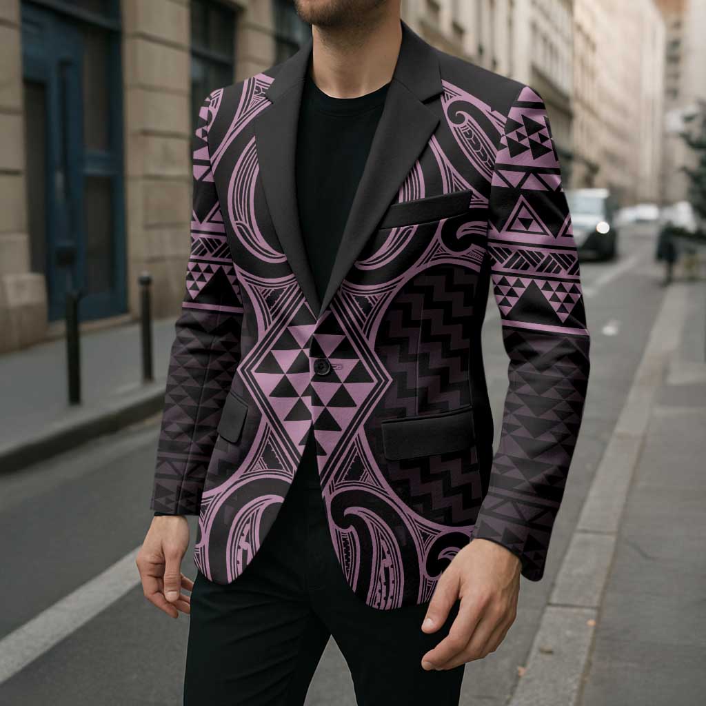 Mawhero Maori Ta Moko Poutama Art Blazer - Polynesian Pride