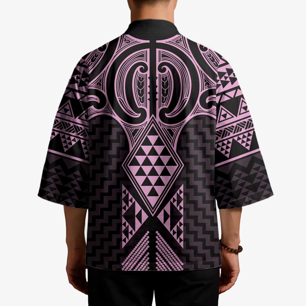 Mawhero Maori Ta Moko Poutama Art Kimono - Polynesian Pride