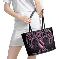 Mawhero Maori Ta Moko Poutama Art Leather Tote Bag LT9 - Polynesian Pride