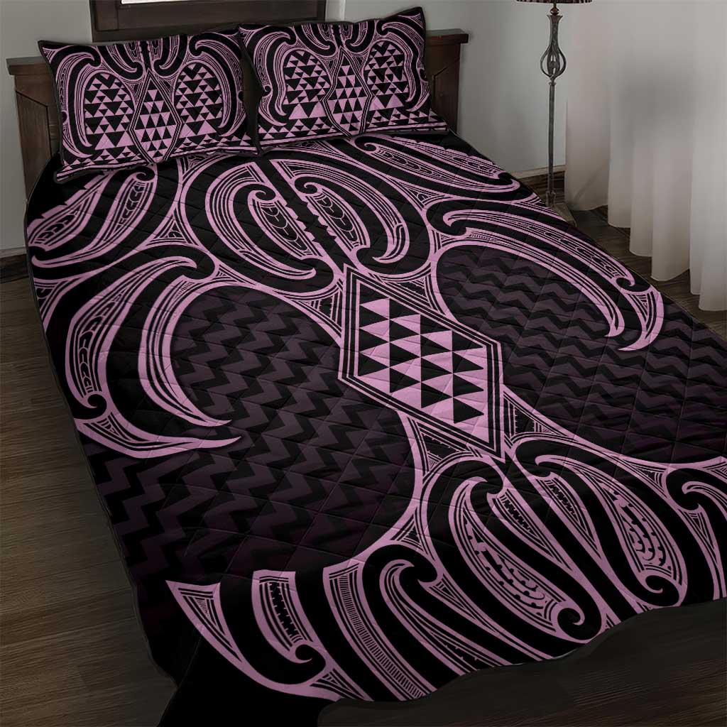 Mawhero Maori Ta Moko Poutama Art Quilt Bed Set