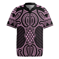 Mawhero Maori Ta Moko Poutama Art Rugby Jersey LT9 Pink - Polynesian Pride