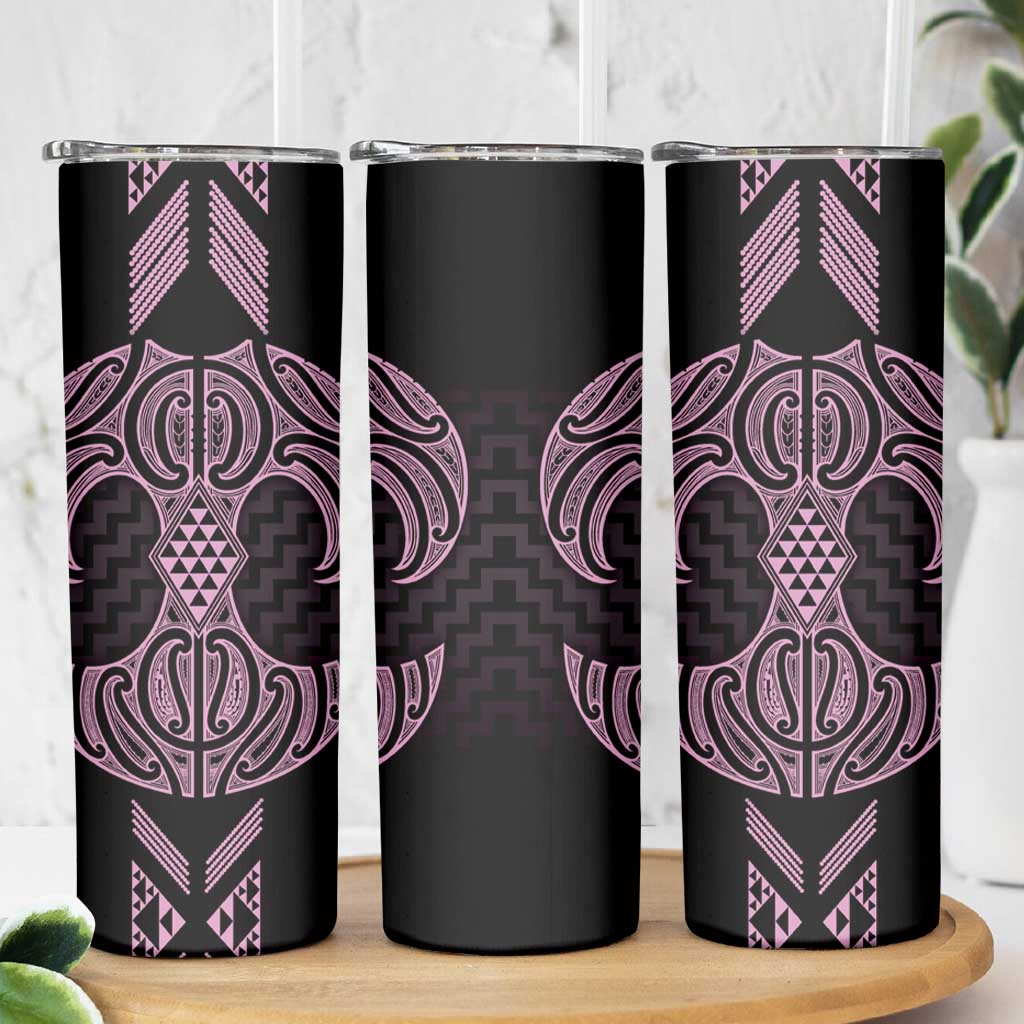 Mawhero Maori Ta Moko Poutama Art Skinny Tumbler LT9 - Polynesian Pride
