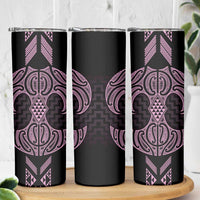 Mawhero Maori Ta Moko Poutama Art Skinny Tumbler LT9 - Polynesian Pride