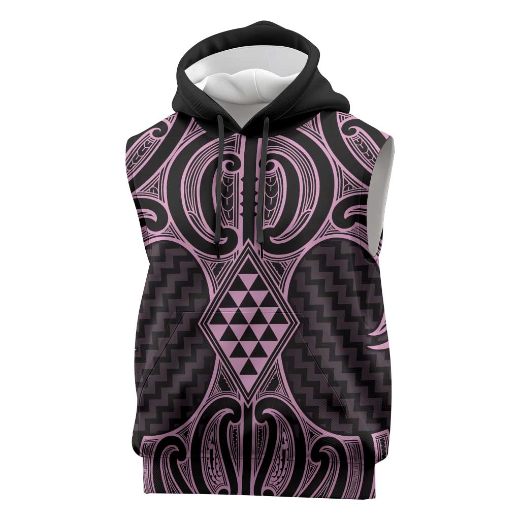Mawhero Maori Ta Moko Poutama Art Sleeveless Hoodie - Polynesian Pride