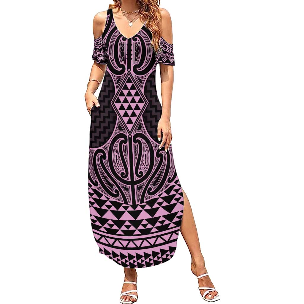 Mawhero Maori Ta Moko Poutama Art Summer Maxi Dress