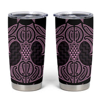 Mawhero Maori Ta Moko Poutama Art Tumbler Cup LT9 Pink - Polynesian Pride